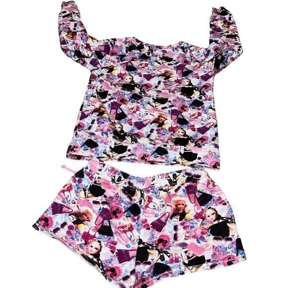 Forever 21 2014 Limited Edition Barbie Print Graphic set Sweatshirt/shorts SZ SM - Picture 3 of 7